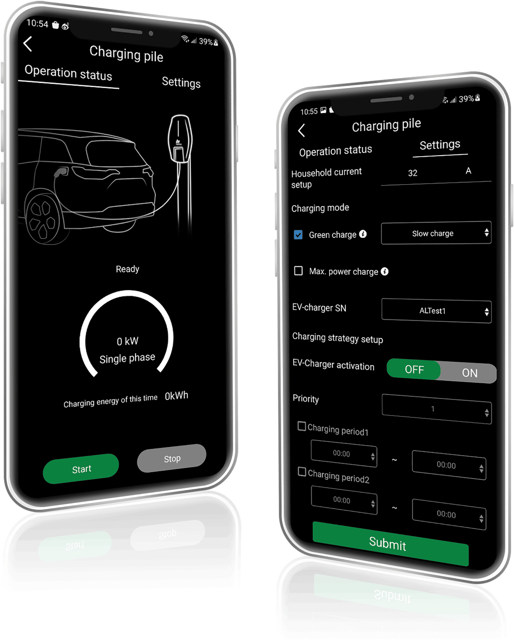 AlphaESS App – EV charging screens