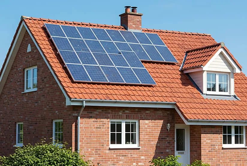 New home with solar roof