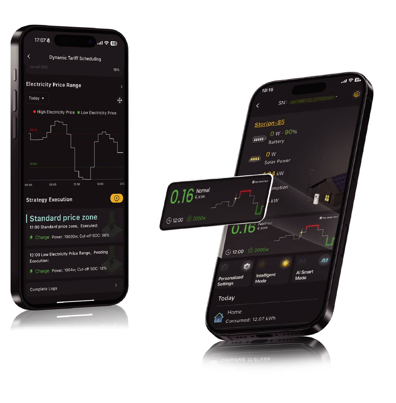 AlphaCloud app on two phones