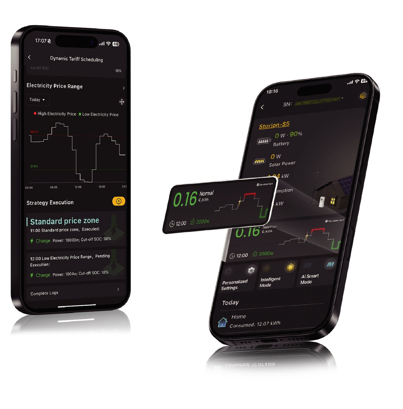 AlphaCloud app on two phones