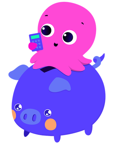 Octopus piggy-bank illustration
