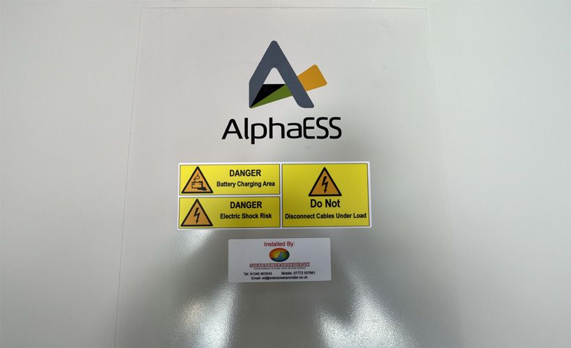 AlphaESS unit warning labels